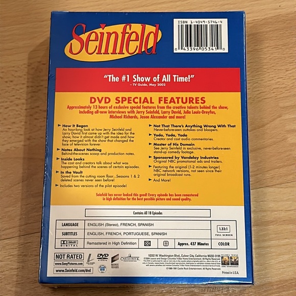 Seinfeld DVD boxset for Seasons 1 and 2 - Picture 2 of 2